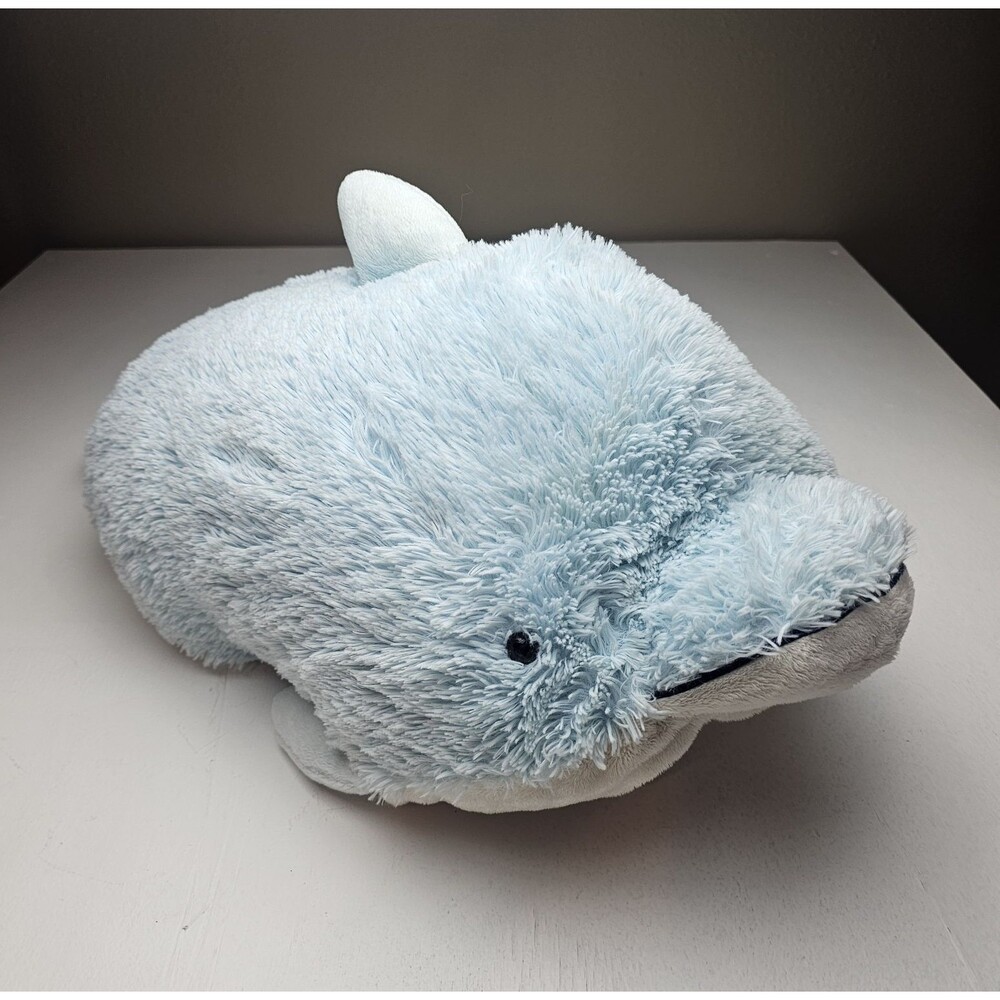 My Pillow Pets Dolphin Squeaky blue white Plush Pillow Pet 21" 2010